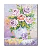 Tablou vaza cu trandafiri pictat manual, 50x40cm ulei pe panza in cutit, Valentin Pop