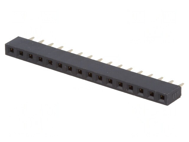 Soclu pini mamă 16 pini 2,54mm THT aurit