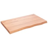 Cumpara ieftin Blat de baie, maro deschis, 100x60x(2-6) cm, lemn masiv tratat