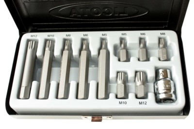 Set Biți Spline (Vielzahn) S2, M5-M12, 3/8&amp;quot; cu Suport foto