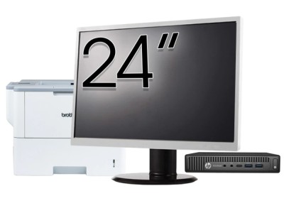 Pachet Calculator Second Hand HP Elitedesk 800 G2 Mini PC, Intel Core i7-6700T 2.80GHz, 16GB DDR4, 512GB SSD + Monitor 24&amp;amp;quot; &amp;amp; Imprimanta Brother H foto