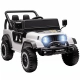 AIYAPLAY Mașină Electrică pentru Copii 12V, Buggy Electric pentru Copii, 2 Motoare, Telecomandă 2,4G, Baterie Litiu, Alb | Aosom Romania