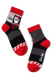 Șosete haioase din bumbac motiv Crăciun, Conte Kids 376, Gri &Icirc;nchis, 24-29 (16-18 cm)