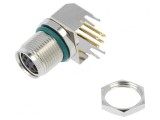 Conector M8 Mamă 5 Pin 90&deg; pentru PCB 1,5A