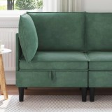 vidaXL Sofa cu Depozitare Verde Mării Catifea 42027086