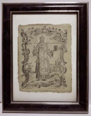 Gravura veche ruseasca: Sf. Ioan Gura-de-Aur, datand din anul 1758