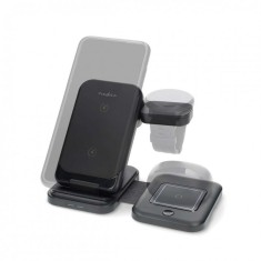 Incarcator wireless pentru smartphone/Apple&amp;Samsung watch/TWS in-ears 15W, Nedis WDCHAQ15W110BK