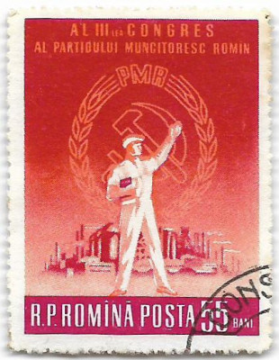 Al III-lea congres al Partidului Muncitoresc Roman, 1960 - obliterata foto