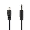 Cablu Audio DIN 5 pini - Jack 3.5mm Stereo 2m Nedis CAGL20100BK20, Ecranat, Hi-Fi, Mixere DJ, Casetofoane, Microfoane, Negru