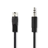 Cablu audio DIN 5pini tata - Jack 3.5 mm STEREO tata 2m Nedis CAGL20100BK20