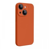 Lemontti Husa Liquid Silicon MagCharge iPhone 15 Portocaliu (protectie 360&deg;, material fin, captusit cu microfibra)