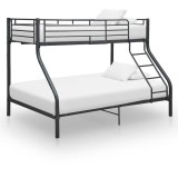 Cumpara ieftin Cadru de pat supraetajat, negru, 140 x 200/90 x 200 cm, metal