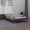 VidaXL Cadru de pat cu LED, maro miere, 90x200 cm, lemn masiv