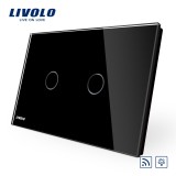 Cumpara ieftin Intrerupator dublu wireless cu variator cu touch Livolo din sticla - standard italian SmartElectro IntelligentHouse