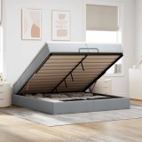 VidaXL Cadru de pat otoman cu saltele țesătură gri deschis 200x200cm 3311134