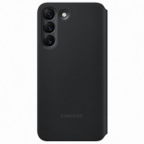 Husa tip carte Clear View Cover Samsung EF-ZS901CBEGEE negru pentru Samsung Galaxy S22 5G