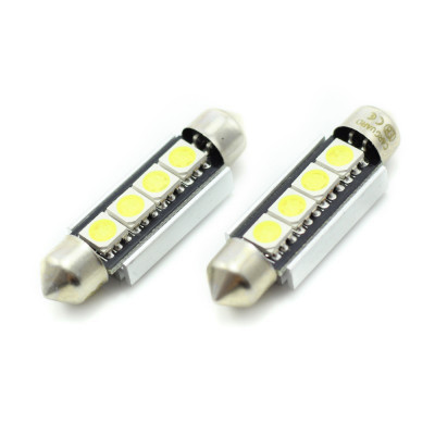 Set 2 becuri LED pentru plafoniera/numar inmatriculare Carguard, 3 W, 12 V, 72 lm, tip SMD, 41 mm, Alb xenon foto