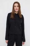 Max Mara Leisure bluză femei, culoarea negru, cu glugă, imprimeu 2416920000000