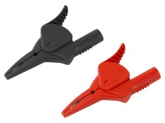Bornă crocodil CAL TEST 20A neagră și roșie, soclu 4mm, set 2 buc.