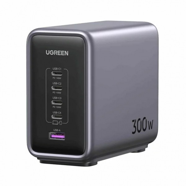 Incarcator Statie UGREEN CD333 Nexode, 300W, 5A, 1 x USB-A - 4 x USB-C, Gri