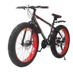 Bicicleta Fat Bike 26 inch, cadru otel, 21 viteze, schimbator Shimano, roti 4&amp;quot;, Phoenix foto