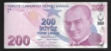 TURCIA 200 LIRE 2021 ( 2009 ) prefix E [5] P- 227e , Guvernator : Sahap Kavcioglu , Viceguvernator : Emrah Sener