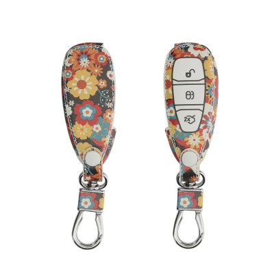 Husa Cheie Auto kwmobile pentru Ford 3 butoane, Piele ecologica, Multicolor, 43956.17 foto