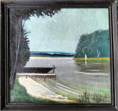 Fritz Oenicke-Margine de apă, pictură pe p&amp;acirc;nză foto