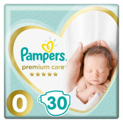 Pampers Premium Care Pelenka 0-3kg Newborn 0 (30db) foto