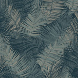 DUTCH WALLCOVERINGS Tapet Palm, albastru petrol GartenMobel Dekor, vidaXL