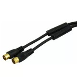 Cablu RF Video Negru, Mufă Aurită, Tată Aurit, 3m