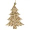 Ornament Brad Crăciun, Lemn, Glitter Auriu, 8 cm