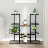 VidaXL Suport pentru flori, 94,5x25x89 cm, negru, fier