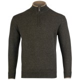 Jack Pyke Ashcombe Pulover 100% l&acirc;nă de miel cu fermoar, culoare oliv, mărimea L
