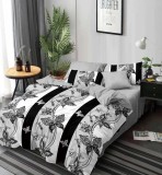 Cumpara ieftin Lenjerie Pat Sloppy Sf207, Bumbac, 6 Piese, Fara Elastic, Gri, Imprimeu