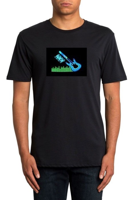 Tricou luminos cu egalizator Chitara ROCK, marime M, L - M
