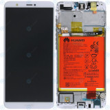 Huawei P smart (FIG-L31) Capac frontal al modulului de afișare + LCD + digitizer + baterie alb 02351SVL 02351SVE