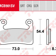 Set placute frana fata TRW MCB901SV - BMW S 1000 RR ABS (19-) - R 1250 GS ABS (19-) - R 1250 RT Sport ABS (19-)