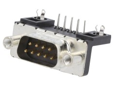 Conector D-Sub 9 pini soclu tată 90&deg;