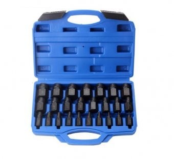 Set extractoare suruburi biti, imbus, torx si spline, trusa 25 piese foto