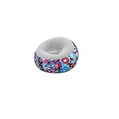 Fotoliu Gonflabil, Model Floral, Suprafata Catifea, Multicolor, Dimensiuni 112x112x66cm