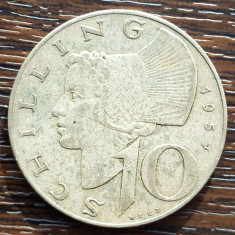 (A921) MONEDA DIN ARGINT AUSTRIA - 10 SCHILLING 1957, 7,5 GRAME, PURITATE 640