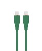 CABLU alimentare si date GEMBIRD, pt. smartphone, USB 2.0 Type-C (T) la USB 2.0 Type-C (T), 60W, 1.5m, protectie silicon, verde, &quot;CC-USB2S-CMCM-1.5M-G