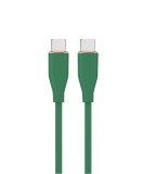CABLU alimentare si date GEMBIRD, pt. smartphone, USB 2.0 Type-C (T) la USB 2.0 Type-C (T), 60W, 1.5m, protectie silicon, verde, &quot;CC-USB2S-CMCM-1.5M-G
