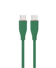 CABLU alimentare si date GEMBIRD, pt. smartphone, USB 2.0 Type-C (T) la USB 2.0 Type-C (T), 60W, 1.5m, protectie silicon, verde, &quot;CC-USB2S-CMCM-1.5M-G