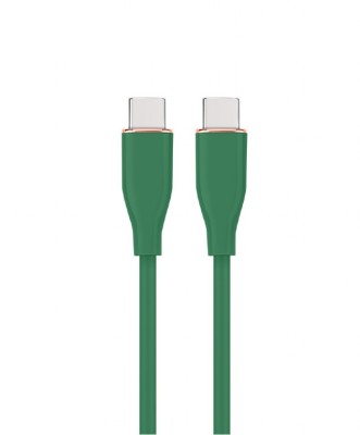 CABLU alimentare si date GEMBIRD, pt. smartphone, USB 2.0 Type-C (T) la USB 2.0 Type-C (T), 60W, 1.5m, protectie silicon, verde, &amp;quot;CC-USB2S-CMCM-1.5M-G foto
