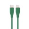 CABLU alimentare si date GEMBIRD, pt. smartphone, USB 2.0 Type-C (T) la USB 2.0 Type-C (T), 60W, 1.5m, protectie silicon, verde, &quot;CC-USB2S-CMCM-1.5M-G