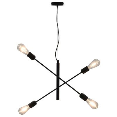 vidaXL Lustră cu becuri cu filament, negru, 2 W, E27 281439 foto