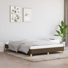 vidaXL Cadru de pat fără saltea, maro &icirc;nchis, 140x200 cm, textil