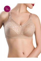 Sutien dantelat fără &icirc;ntărituri si arcuri, Conte Suprema RB7020 - Bej, 85C